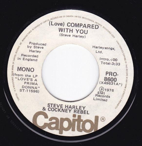 Steve Harley & Cockney Rebel : (Love) Compared With You (7", Single, Promo)