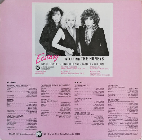 The Honeys : Ecstasy (LP, Album)