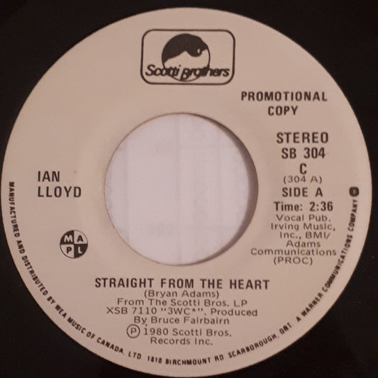 Ian Lloyd : Straight From The Heart / Third Wave Civilization (7", Single, Promo)