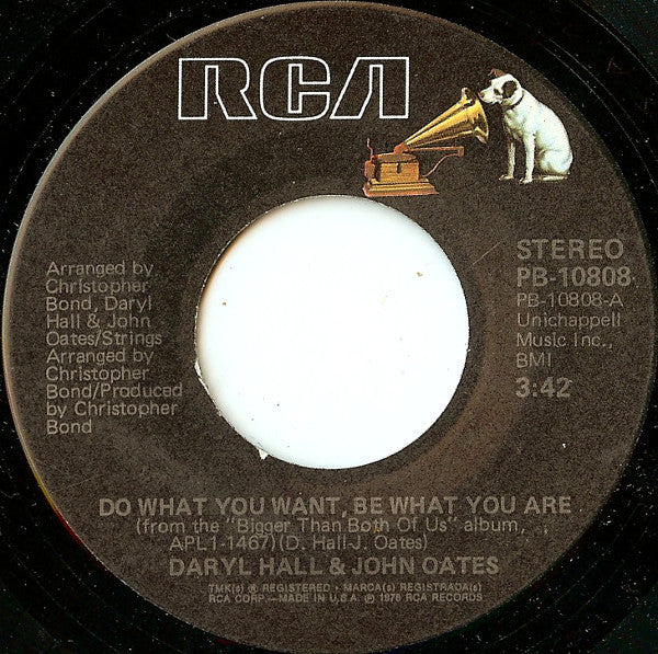 Daryl Hall & John Oates : Do What You Want, Be What You Are (7")