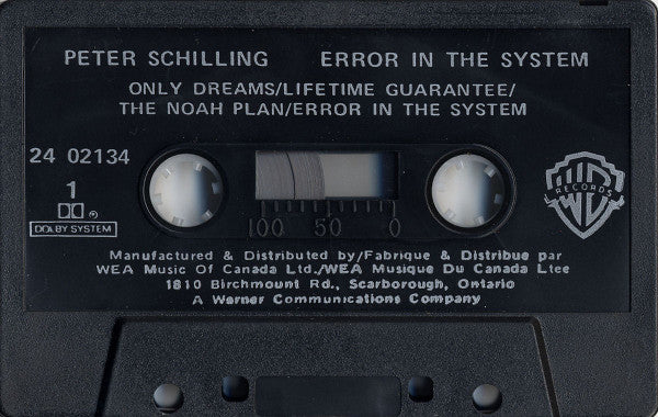Peter Schilling : Error In The System (Cass, Album, Dol)