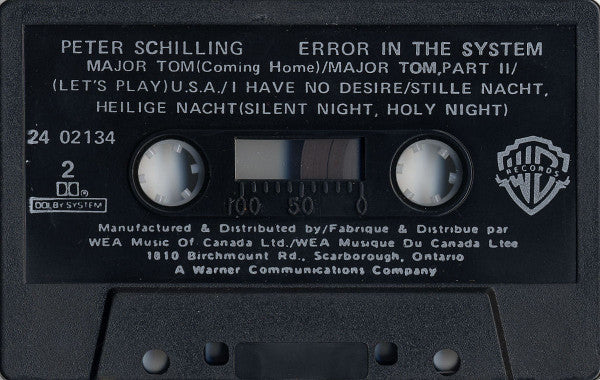 Peter Schilling : Error In The System (Cass, Album, Dol)