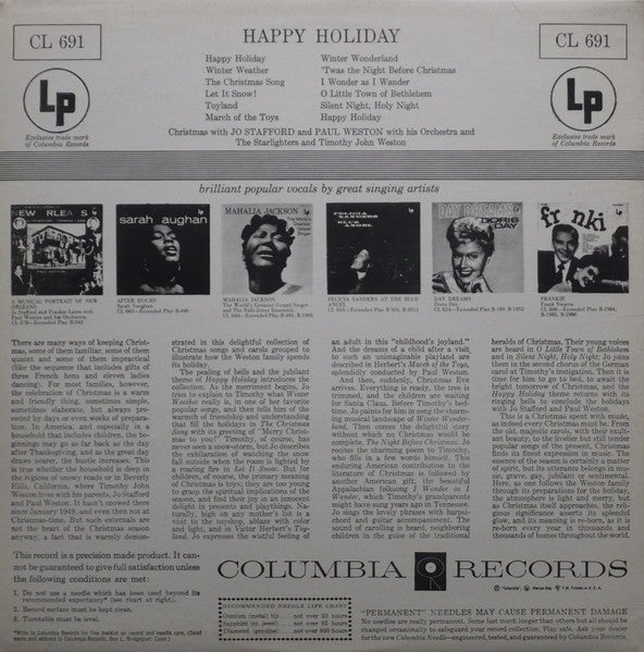 Jo Stafford : Happy Holiday (LP)