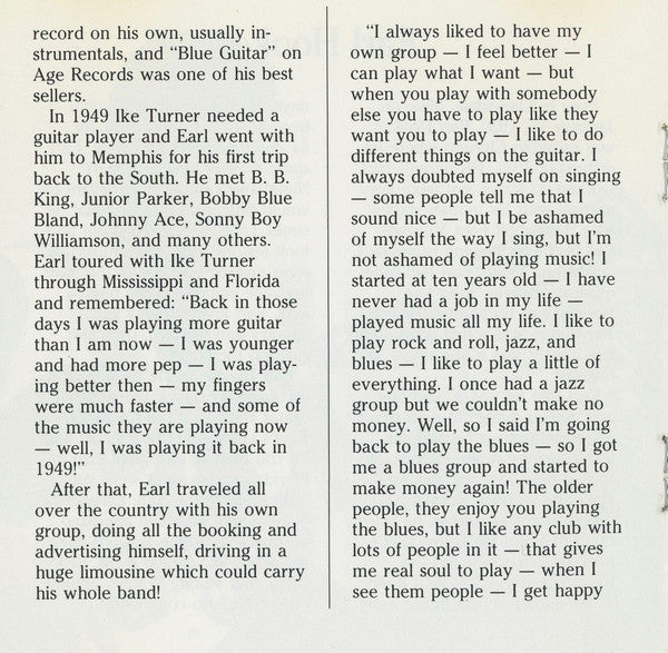 Earl Hooker : Two Bugs And A Roach (CD, Comp)