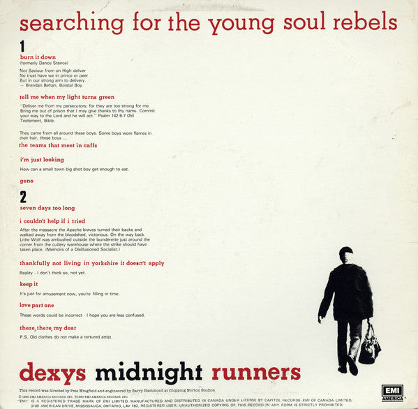 Dexys Midnight Runners : Searching For The Young Soul Rebels (LP, Album)