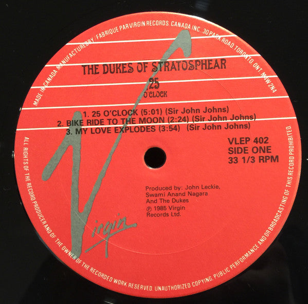The Dukes Of Stratosphear : 25 O'Clock (12", MiniAlbum)