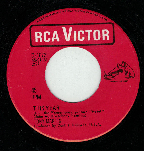 Tony Martin (3) : Theme From "The Sand Pebbles" (And We Were Lovers) / This Year (7", Single)