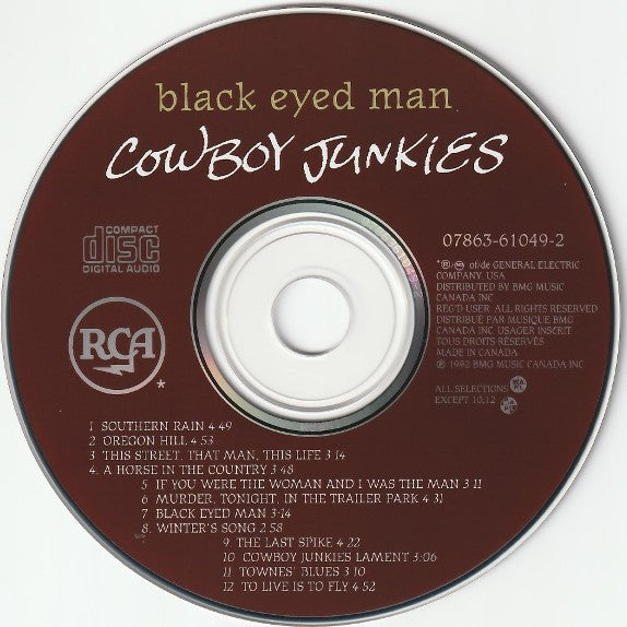 Cowboy Junkies : Black Eyed Man (CD, Album)