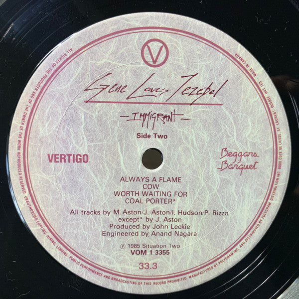 Gene Loves Jezebel : Immigrant (LP, Album)