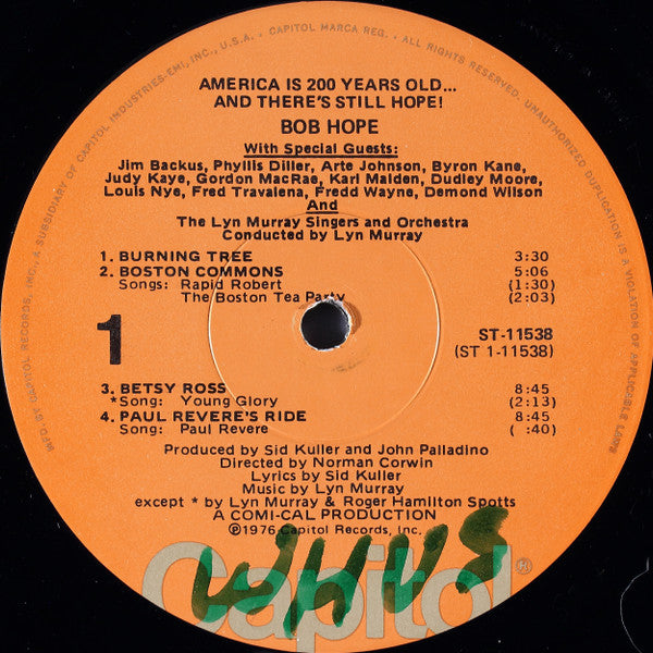 Bob Hope : America Is 200 Years Old... And There's Still Hope! (LP, Album)