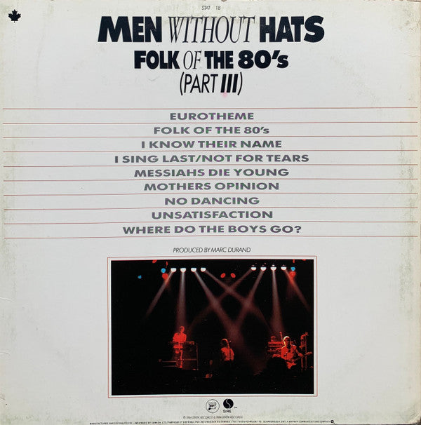 Men Without Hats : Folk Of The 80's (Part III) (LP, Album)
