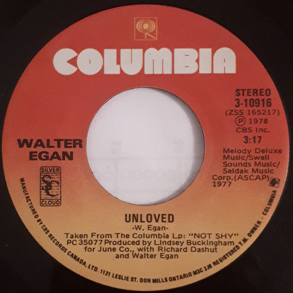 Walter Egan : Unloved (7", Single)