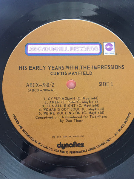 Curtis Mayfield : His Early Years With The Impressions (2xLP, Comp)