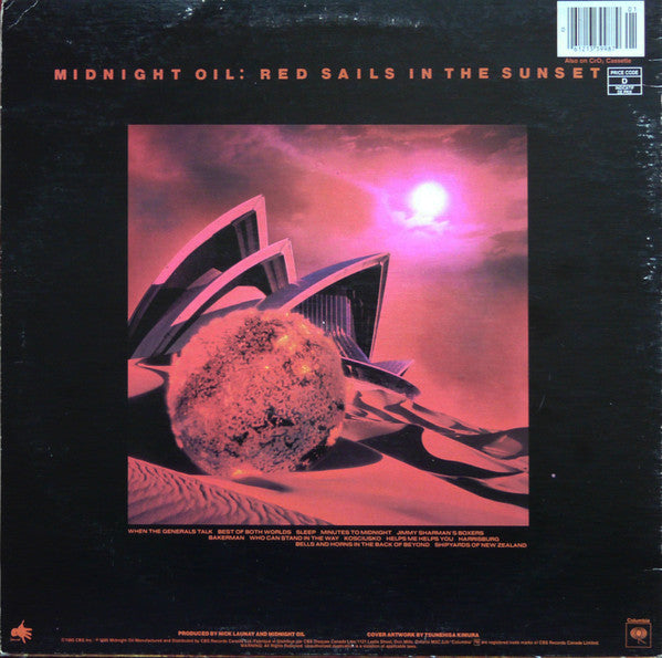 Midnight Oil : Red Sails In The Sunset (LP, Album, RE)
