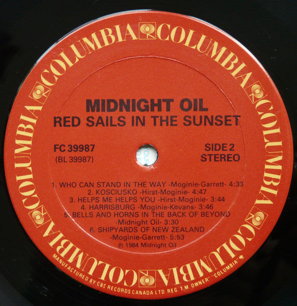 Midnight Oil : Red Sails In The Sunset (LP, Album, RE)