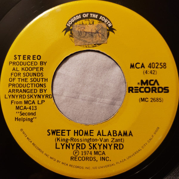Lynyrd Skynyrd : Sweet Home Alabama (7", Single, Glo)