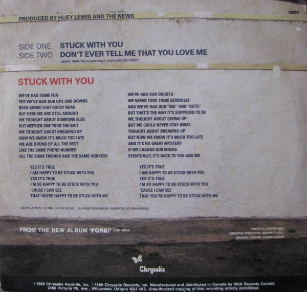 Huey Lewis And The News* : Stuck With You (7", Single)