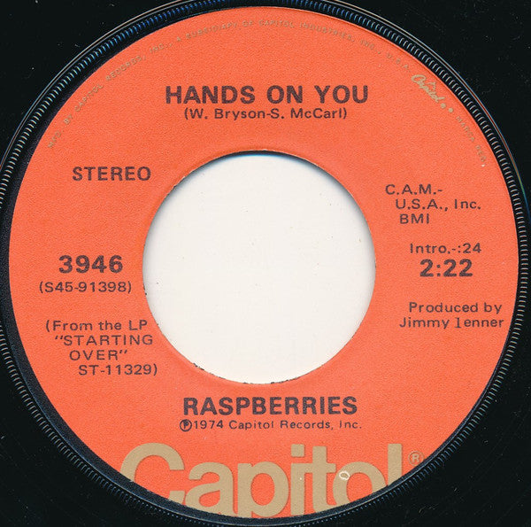 Raspberries : Overnight Sensation (Hit Record) (7", Single, Win)