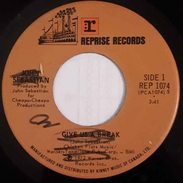 John Sebastian : Give Us A Break (7")