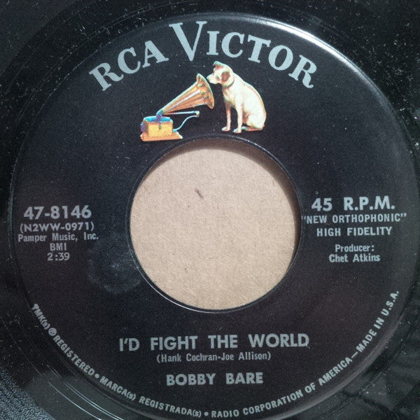 Bobby Bare : I'd Fight The World / Dear Waste Basket (7", Single)