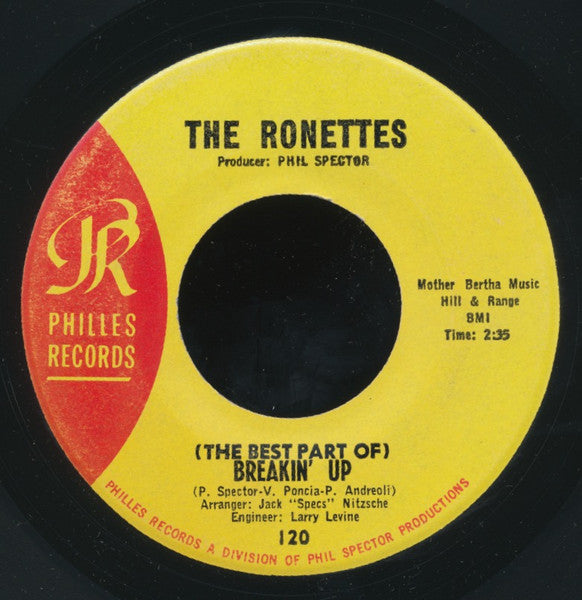 The Ronettes : (The Best Part Of) Breakin' Up / Big Red (7", Single)