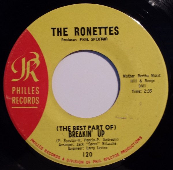 The Ronettes : (The Best Part Of) Breakin' Up / Big Red (7", Single)
