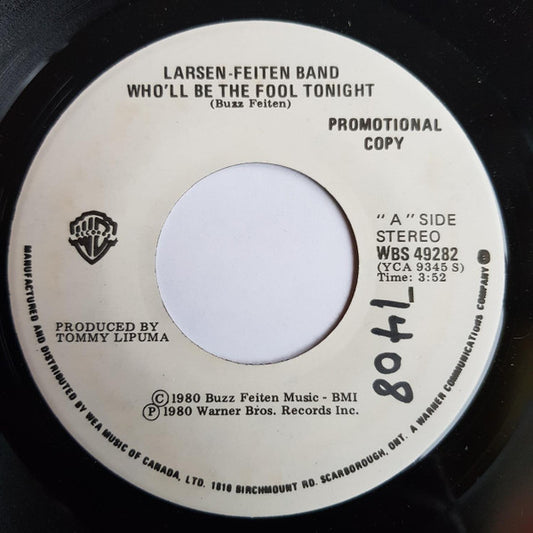 Larsen-Feiten Band : Who'll Be The Fool Tonight (7", Single, Promo)