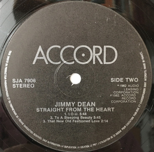 Jimmy Dean : Straight From The Heart (LP, Comp)