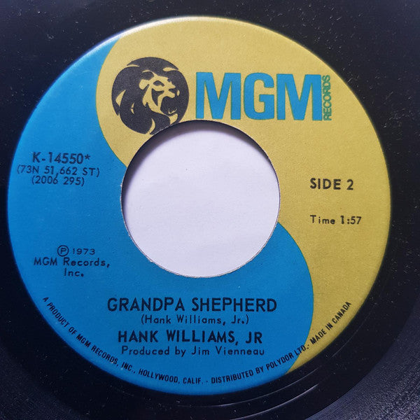 Hank Williams Jr. : Hank (7", Single)