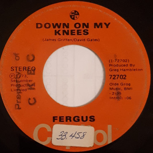 Fergus* : Down On My Knees (7", Single)