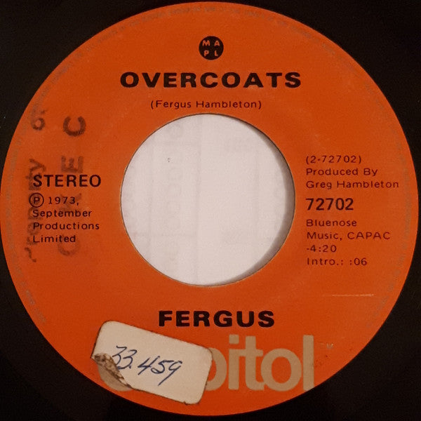 Fergus* : Down On My Knees (7", Single)
