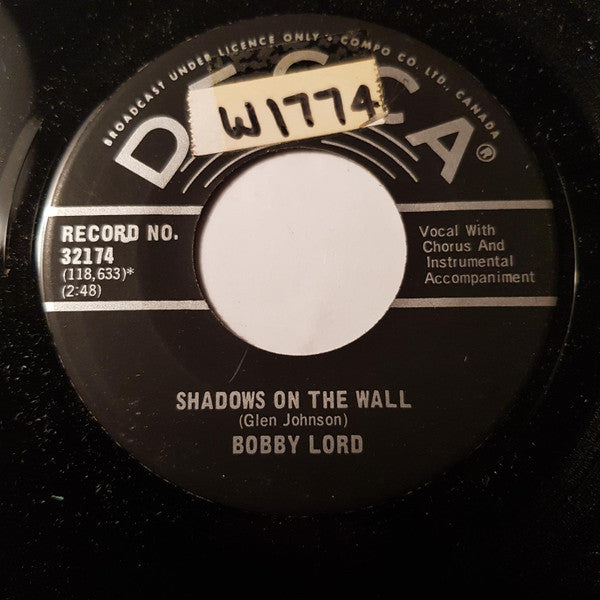 Bobby Lord : One Day Down (7", Single)