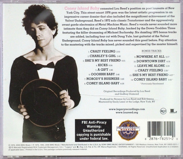 Lou Reed : Coney Island Baby (CD, Album, RE, RM, RP, Exp)