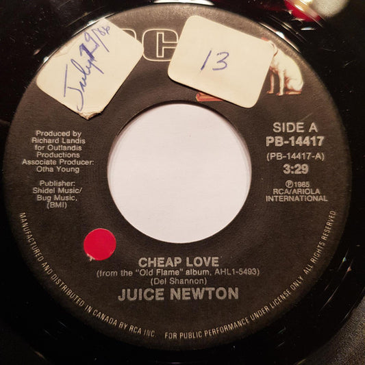 Juice Newton : Cheap Love / Old Flame (7", Single)