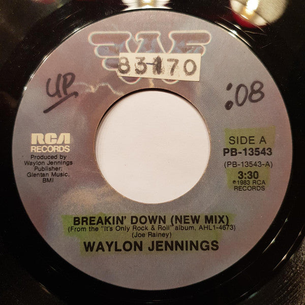 Waylon Jennings : Breakin' Down (New Mix) (7", Single)