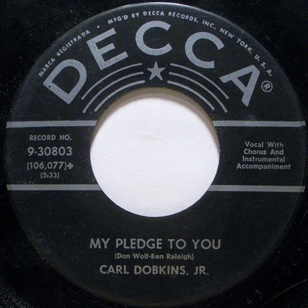 Carl Dobkins Jr. : My Heart Is An Open Book (7", Glo)