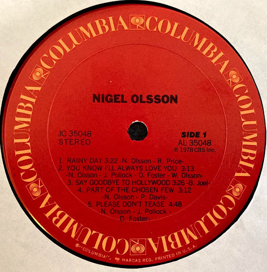 Nigel Olsson : Nigel Olsson (LP, Album, Pit)