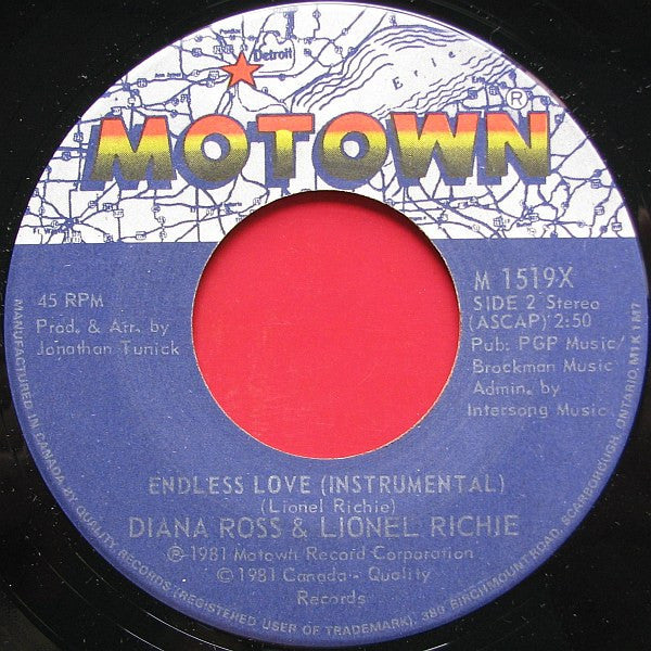 Diana Ross & Lionel Richie : Endless Love (7", Q +)