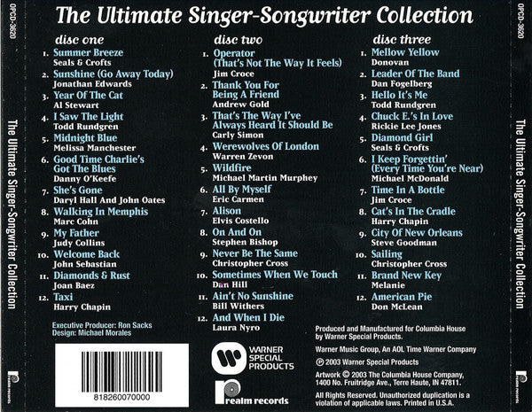 Various : The Ultimate Singer-Songwriter Collection (3xCD, Comp)