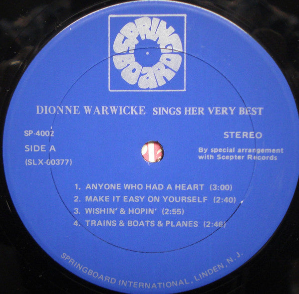 Dionne Warwick : Sings Her Very Best (LP, Comp)