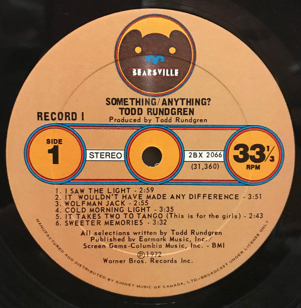 Todd Rundgren : Something / Anything? (2xLP, Album, Gat)