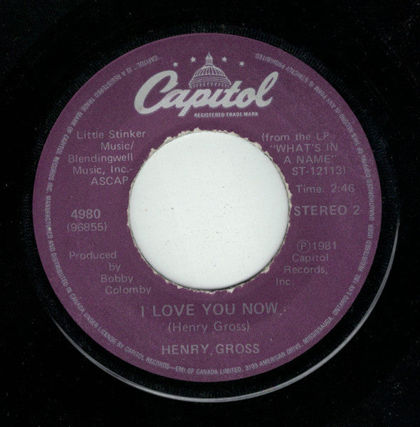 Henry Gross : How Long Is Forever (7", Single)