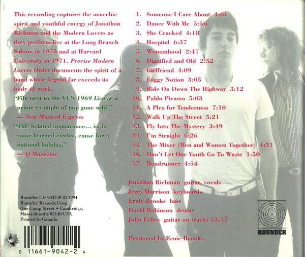 The Modern Lovers : Precise Modern Lovers Order (Live In Berkeley And Boston) (CD, Album)