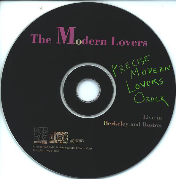 The Modern Lovers : Precise Modern Lovers Order (Live In Berkeley And Boston) (CD, Album)