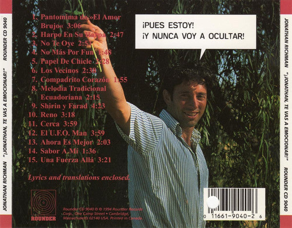 Jonathan Richman : ¡Jonathan, Te Vas A Emocionar! (CD, Album)