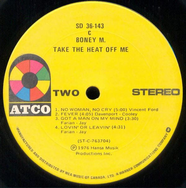 Boney M. : Take The Heat Off Me (LP, Album)