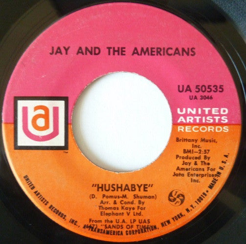 Jay & The Americans : Hushabye (7", Single)