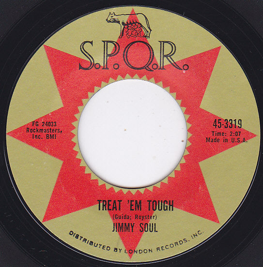 Jimmy Soul : Treat 'Em Tough /Twistin' Matilda (And The Channel)  (7", Single)