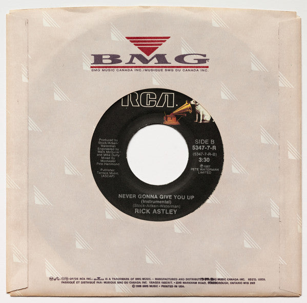 Rick Astley : Never Gonna Give You Up (7", Single)