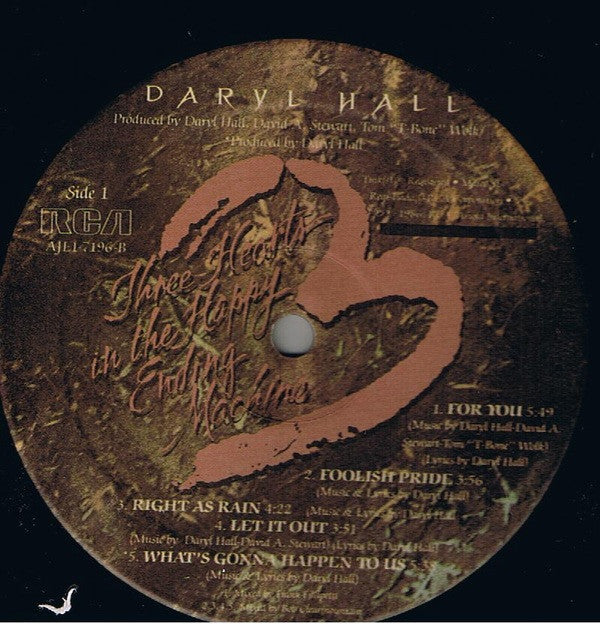 Daryl Hall : Three Hearts In The Happy Ending Machine (LP, Album)